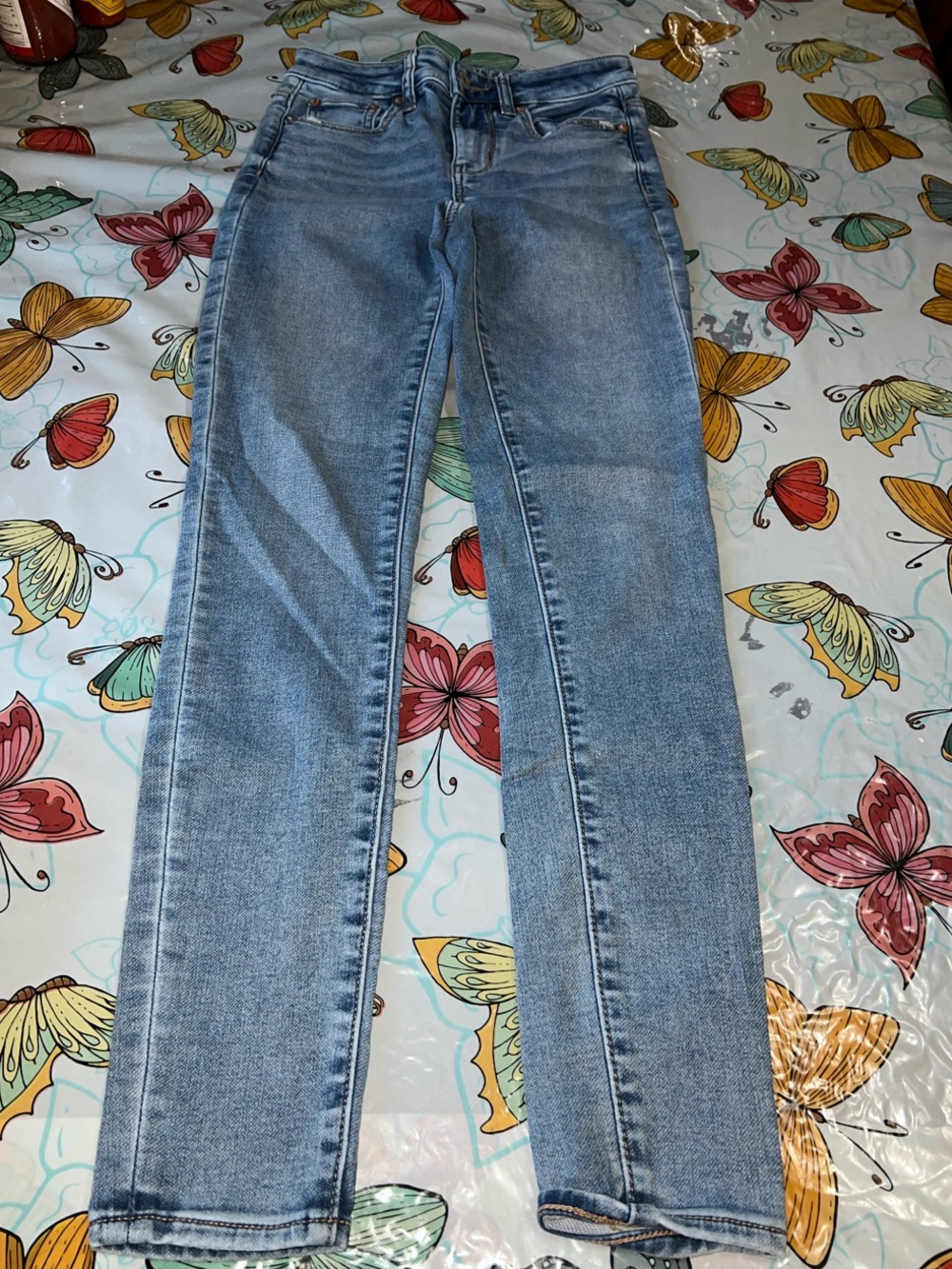 American Eagle Outfitters Light Blue Straight-Leg Jeans